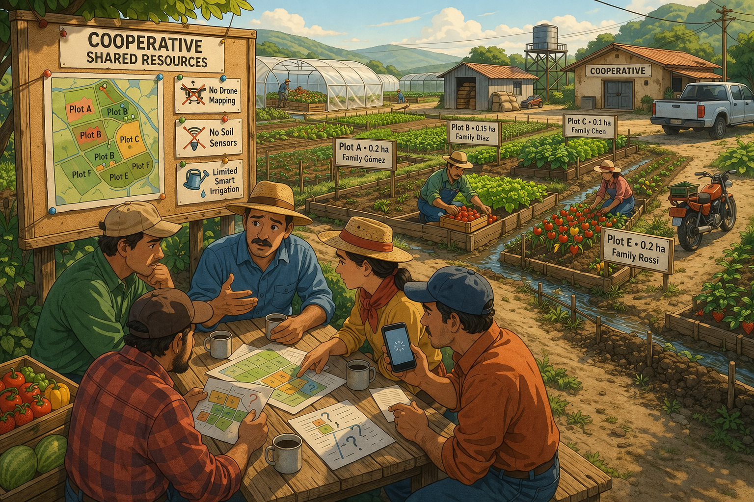 Agricultural cooperatives managing multiple small plots